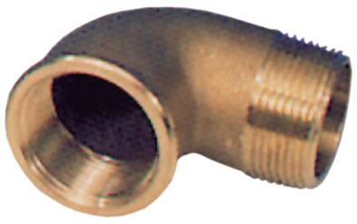 Allpa Messing 90° Krümmer, 2", Innen- & Außengewinde
