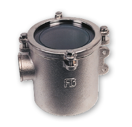 Allpa Nickel-Besch. Bronze Kühlwasserfilter (Robust) Mit Niro 316 Sieb, 3", H=276mm, 58400l/Std