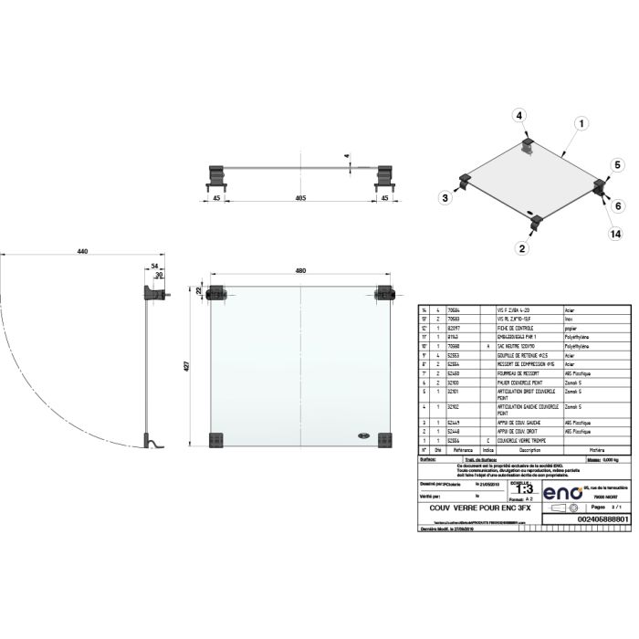 Eno Glasdeckel (3-flammig)