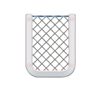 Allpa Kunststoff Staukasten, Weiß, Mit Schwarzem Eleastischem Netz, Abm. 126x98mm