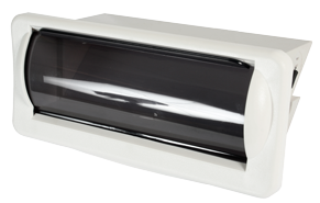 Allpa Kunststoff Radio Einbaukasten Frontblende Aus Plexiglas Schiebt In Gehäuse, Inklusive Dichtung, 241x102x25(114)Mm, Weiß