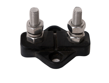 Allpa Isolierter Anschlußbolzen, Twin, Zinn-Platte Aus Abs, 2x 10mm, Schwarz