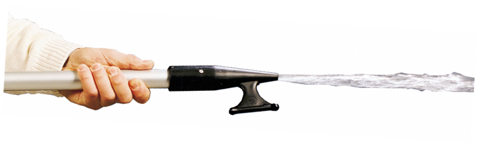 Allpa Aluminium Teleskopische Bootshaken Mit Kunststoffhaken Und Intergrierter Bilgepumpe, L=1100-2000mm, Kapazität: 15l/Min, Ø35mm