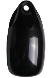 Allpa Fender Tropfenmodell 'Dumpy', Ø150mm, L=300mm, Schwarz (Größe 1) (Aufblassbar Mit Kugelventil)
