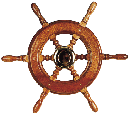 Allpa 6-Speichen Steuerrad 'Typ 2' Klassiches Mahagoni Steuerrad Mit Adapter Für Zwei Konusse, Ø370mm