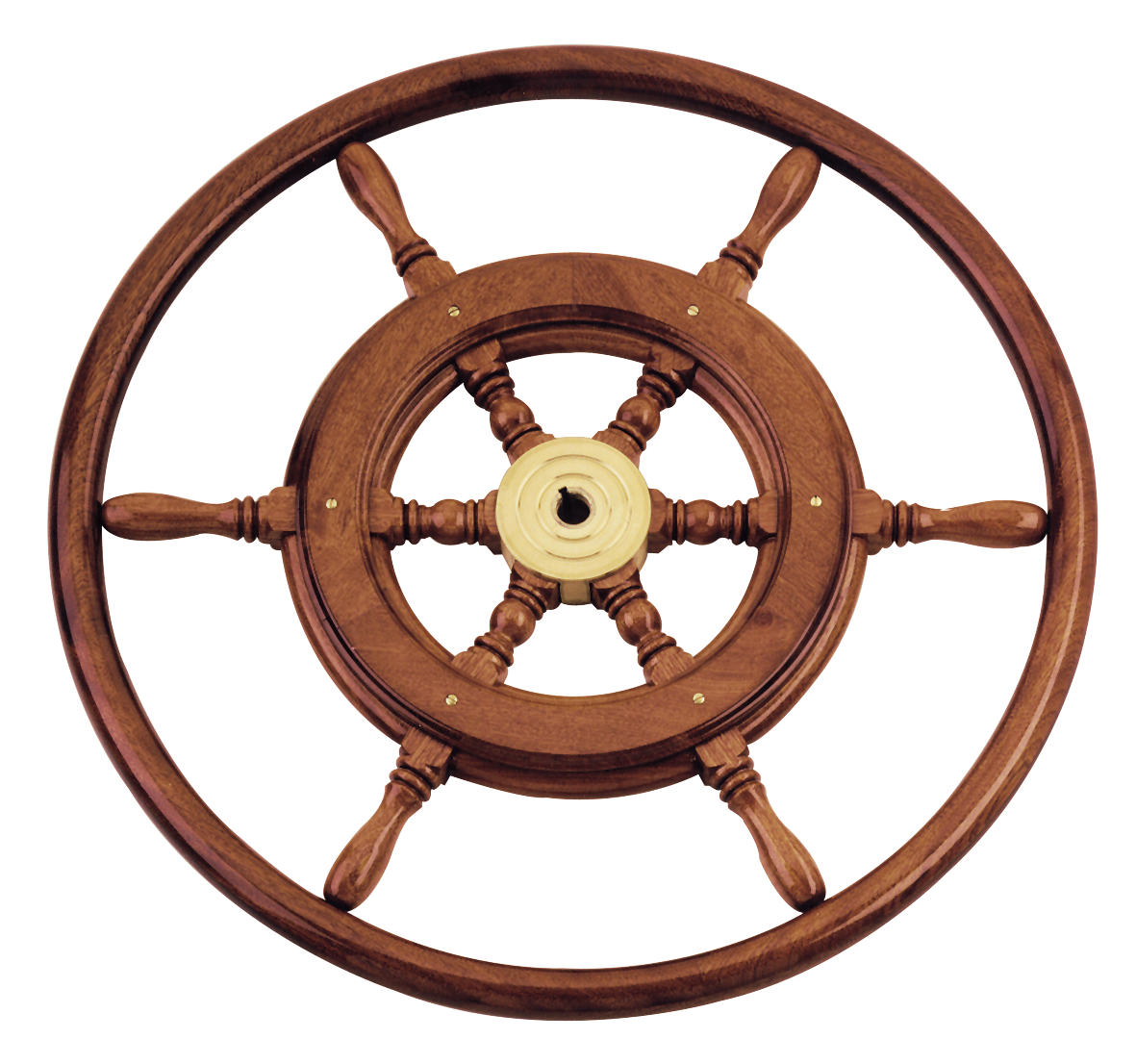 Allpa 6-Speichen Steuerrad 'Typ 3b' Klassiches Mahagoni Steuerrad Mit Holzgriff, Inkl. Adapter, Ø700mm