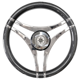 Allpa 3-Doppelspeichen-Edelstahl-Lenkrad Modell 29 Carbon, Ø=350mm