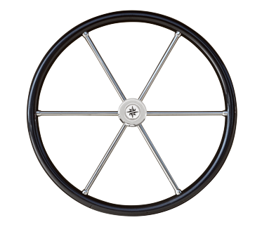 Allpa 6-Speichen Steuerrad 'Typ 6c' Niro Mit Carbonlook Griff Mit Fingerriffeln Inkl. Adapter, Ø600mm