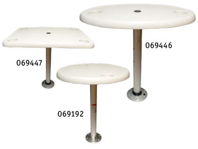 Allpa Kunststoff Tischplatte Satz 'Palm' (450x390mm) Mit Aluminium Tischbein (H=685mm) Und Fuß