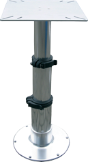 Allpa Aluminium Einstellbares Tischbein 'Tristar' Mit 3-Stufen Gasdruckverstellung, H=335-714mm, Mit Flacher Fußplatte