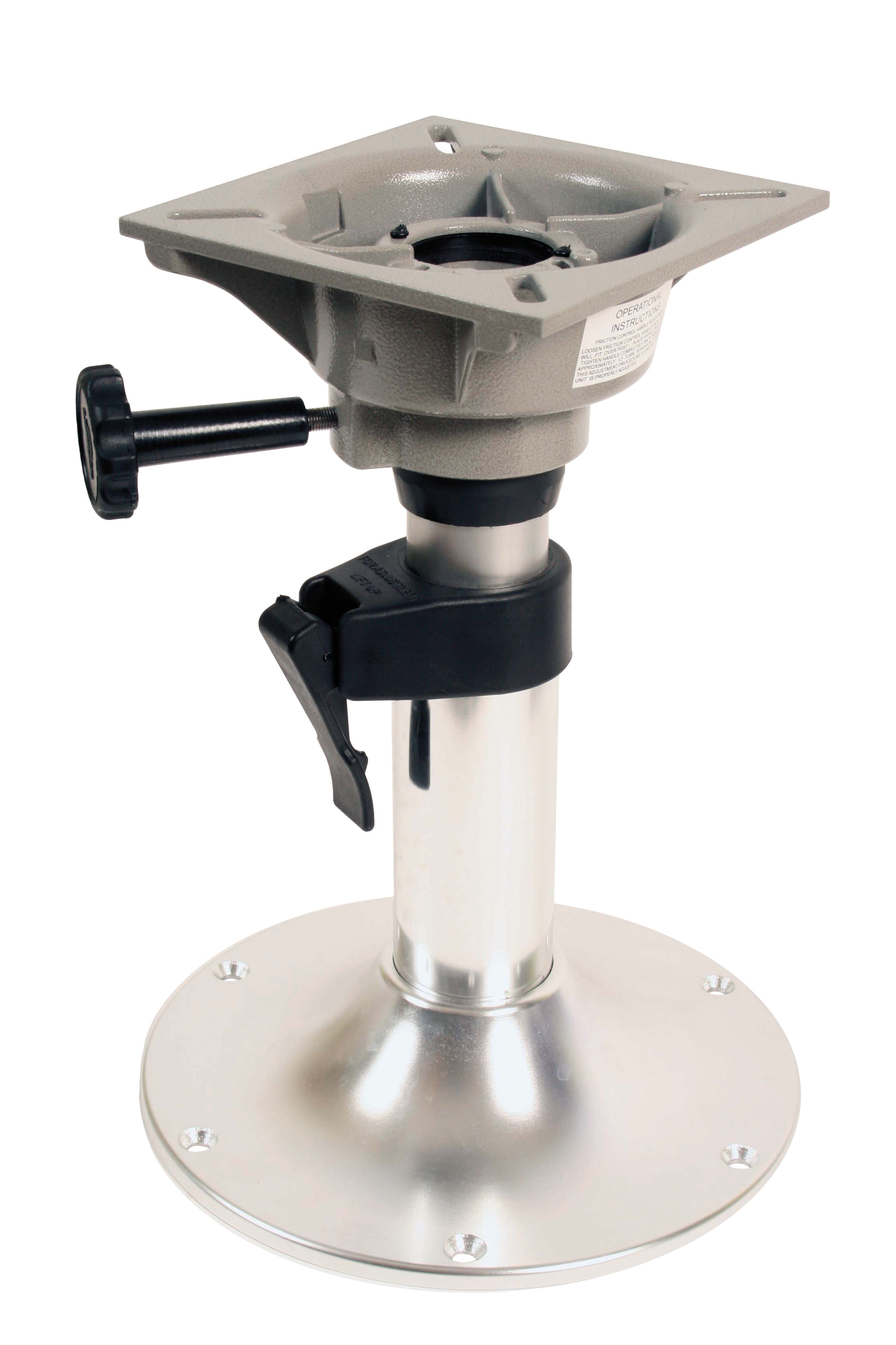 Allpa Aluminium Belle Deluxe Verstellbares Stuhlbein, H=310-450mm 360° Drehscheibe, Aluminium
