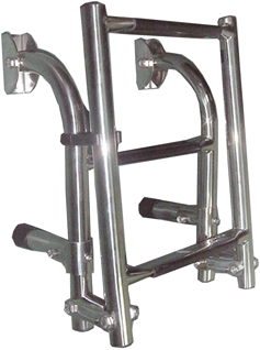 Allpa Niro Badeleiter, 1+2-Stufen Mit Kunststoff Beschichtet, Ausgeklappt 235x600mm, Rohr Ø22mm