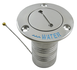 Allpa Niro Deckeinfüllstütze 'Fuel', Schlauchanschluss Ø38mm, Flansch Ø76mm, 30° Modell