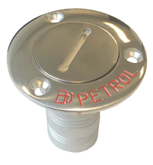 Allpa Niro Deckeinfüllstütze 'Petrol', Schlauchanschluss Ø38mm, Flansch Ø76mm, 0° Modell