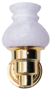 Allpa Kupfer Kabinenleuchte, Halogen, Wandmontage, 12v/10w, Basis Ø70mm, Glas Ø90mm, H=175mm