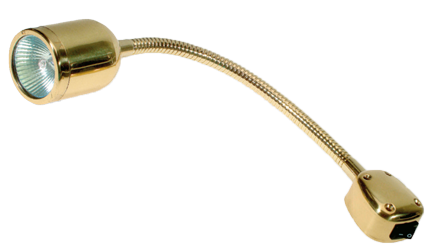 Allpa Messing Kartentischleuchte, Halogen, 12v/10w, Fußplatte Ø86mm, Mit Schalter