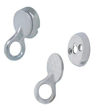 Allpa Niro Fenderaugen-/Hakensatz, Für Fender Von 100-250mm, Satz Von 2x Augen & 2x Grundplatte