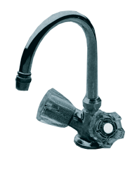 Allpa Verchromter 2-Knöpfe-Mischhahn Mit Schwenkbarem 12mm-Auslauf, Anschluß 3/8"