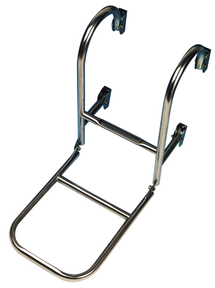 Allpa Niro Badeleiter, 3-Stufen, Zur Festmontage Auf Deck, Abm. Ausgeklappt 260x780mm, Rohr Ø20mm