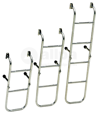 Allpa Niro Badeleiter, 3-Stufen, Mit Festen Distanzhaltern, Abm. Ausgeklappt 260x600mm, Rohr Ø20mm