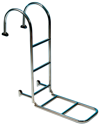 Allpa Niro Badeleiter, 5-Stufen, Zur Festmontage Auf Deck, Abm. Ausgeklappt 300x1400mm, Rohr Ø25mm