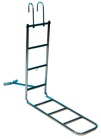 Allpa Niro Badeleiter, 7-Stufen, Bugleiter Aufklappbar & Haken Für Den Bugkorb, Rohr Ø25mm