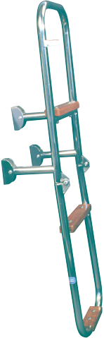 Allpa Niro Badeleiter, 3-Stufen Mit Holz Ausgekleidet, Abm. Ausgeklappt 240x930mm, Rohr Ø20mm