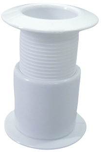 Allpa Kunststoff Borddurchlass (Schraube), Ø1-1/4", L=48-75mm, Flansch=54mm, Innenmaß=30mm