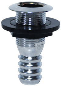 Allpa Chrom Borddurchlass (Mit Kunststoffmutter), Schlauchtülle 25mm, Drahtdurchmesser 1"