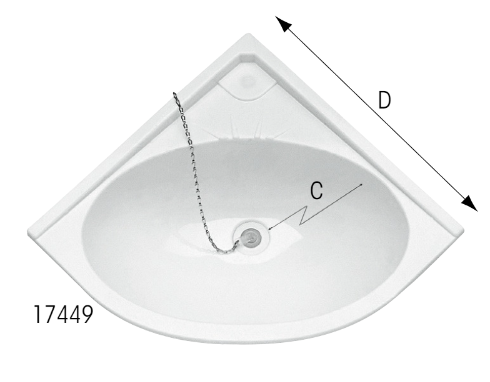PLASTIMO KUNSTSTOFFWASCHBECKEN WEISS Eckmontage