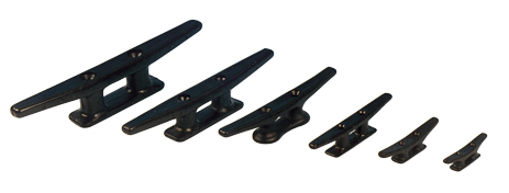 Allpa Kunststoff Klampe, Schwarz, L=60mm (Lochabstand: 19mm)