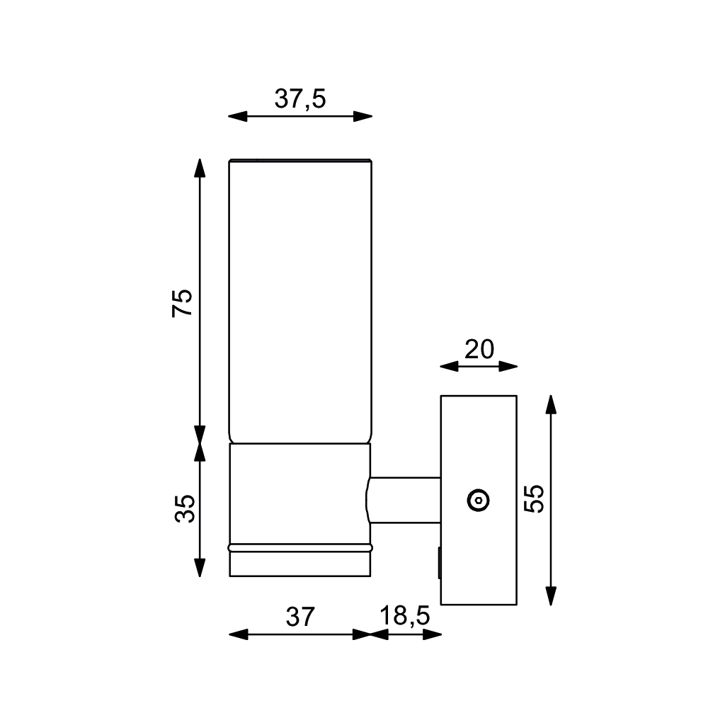 Prebit LED-Anbauleuchte W1-1, D2W, chrom-glanz, wa