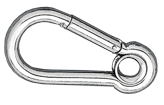 Allpa Niro Karabinerhaken Mit Öse, Ø5mm, H=50mm (Bruchlast 280kg)