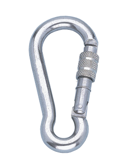 Allpa Niro Karabinerhaken Mit Schraubsicherung, Ø8mm, L=80mm (Bruchlast 800kg)