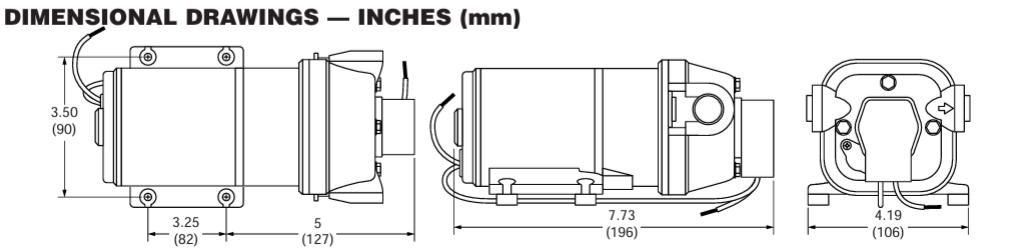 Jabsco PAR-Max 4 Bilgenpumpe, 12 Volt, für 19 mm Schlauch, 978 Liter/Std.