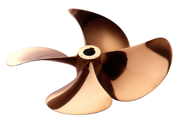 Radice 4-Blatt Bronzener Schiffspropeller Typ S8, 16"X16", Wellenbohrung Ø30mm, Konus 1:10, Rechts