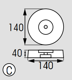 PLASTIMO Zinknode für Heckspiegel Ø135 mm, 3,2 Kg