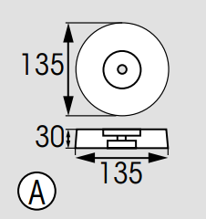 PLASTIMO Zinknode für Heckspiegel Ø135 mm, 2,5 Kg