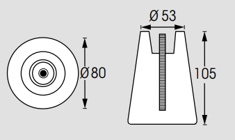HÄNGEANODE ALUMINIUM 0,98 KG