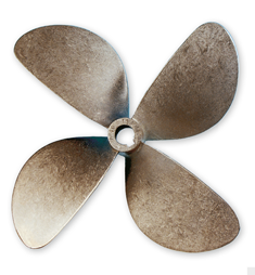Radice 4-Blatt Bronze Schiffspropeller Typ B7, 17"X16", Wellenbohrung Ø35mm, Conus 1:10, Rechts
