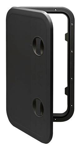 Allpa Kunststoff-Luke, 606x357mm, 180°, Abnehmbar, Schwarz