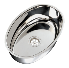 Allpa Niro Spülbecken, Oval, Außenmaß 385x265x130mm