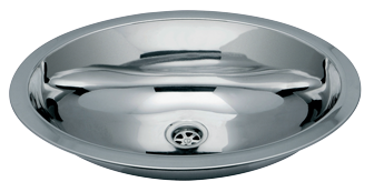 Allpa Niro Spülbecken, Oval, Außenmaß 510x390mm, Tiefe 167mm
