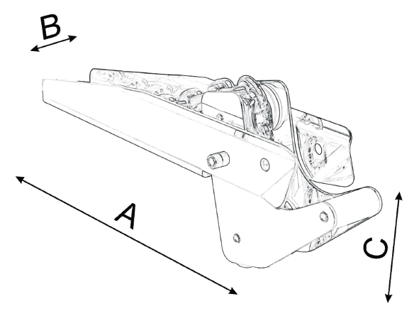 Allpa Niro Ankerbugrolle, A=300mm, B=80mm, C=80mm (Kippbar, Bis 10kg)