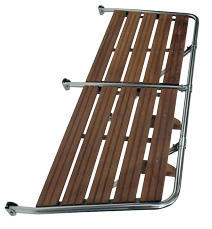 Allpa Niro Badeplattform Mit Holzlatten Aus Teak, 1750x550mm, 3x Stützen, Rohr Ø25mm