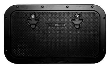 Allpa Aluminium Luke, Außenmaß 350x600mm, Innenmaß 240x490mm, Schwarz, Pulverbeschichtung