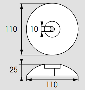 PLASTIMO RUDERANODE TELLERANODE MAGNESIUM 110 MM, 0,56 KG, 2er SET