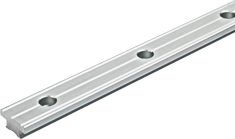 Antal Aluminium T-Schiene 26x4, Lochmaß Ø5mm, Lochabstand 50mm (Silbereloxiert)