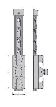 Antal Aluminium 'Automatic' T-Track (40x8) Für Fallenschlitten, Lochmaß Ø=8mm, Lochabstand 50mm