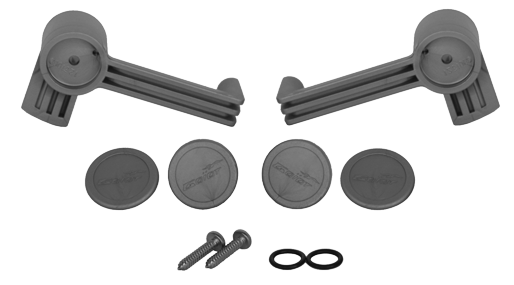 Goïot Cristal/Integration (46.33-Serie) Plastik Interieurhebelsatz, Groß, Inkl. Montagesatz (Grau)